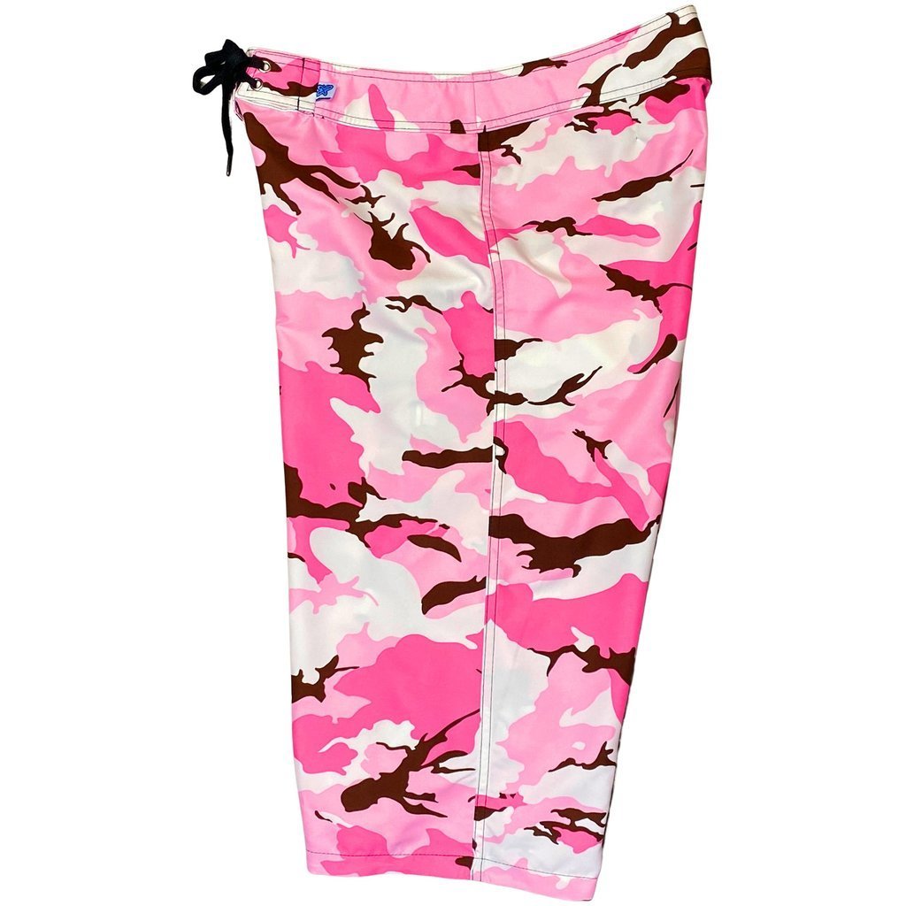 " Stealth Fanatic" Camo (Pink+Chocolate) Swim Clamdiggers - Board Shorts World Outlet