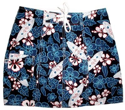"Stick Figures" Original Style Board Skirt (Blue) - Board Shorts World Outlet