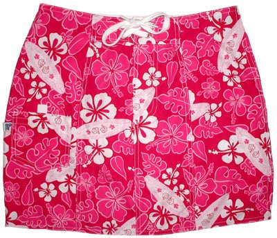 "Stick Figures" Original Style Board Skirt (Pink) - Board Shorts World Outlet