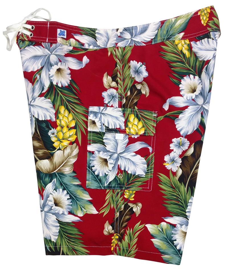"Stranded" (Red) Womens Board/Swim Shorts - 10.5" - Board Shorts World Outlet