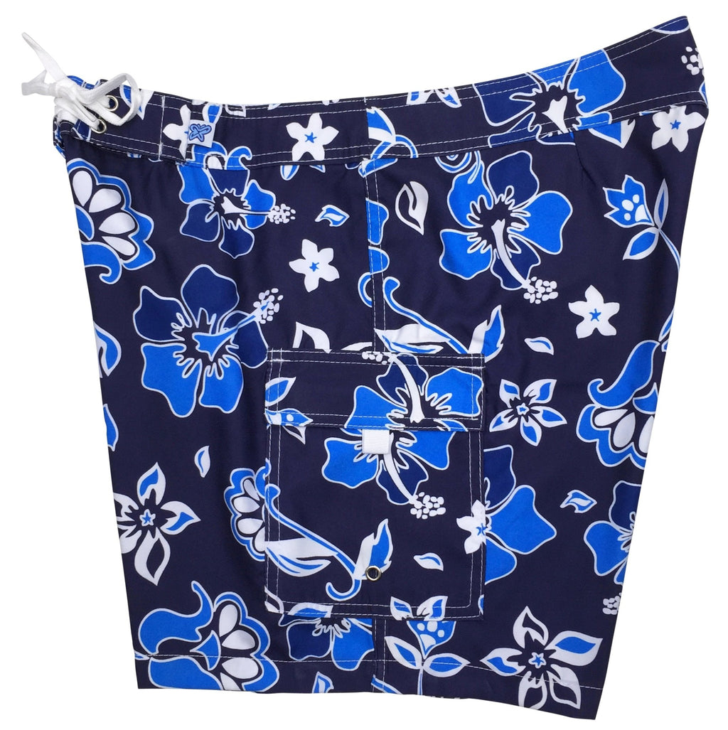 "Sunday Best" 7" Womens Cargo + Back Pocket Board Shorts (Blue) - Board Shorts World Outlet