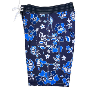 "Sunday Best" (Blue) Double Cargo Pocket Board Shorts - Board Shorts World Outlet