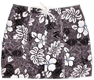 "Tribal Council" Original Style Board Skirt (Charcoal) - Board Shorts World Outlet