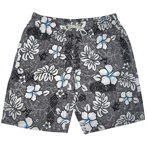 "Tribal Council" Womens Elastic Waist Swim Board Shorts. HIGHER WAIST/RISE + 11" Inseam - Board Shorts World Outlet