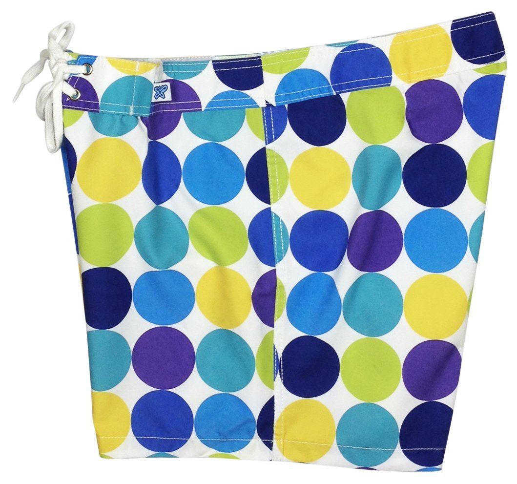 "Twister" 5" Womens Back Pocket Board Shorts (Blue) - Board Shorts World Outlet