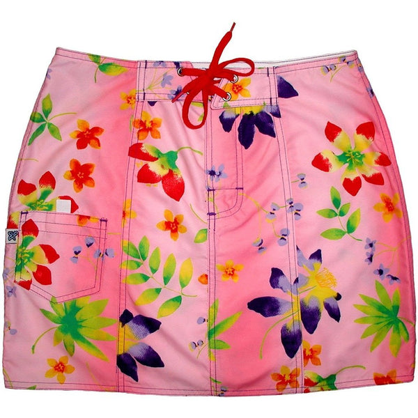 "Watercolors" Original Style Board Skirt (Pink) - Board Shorts World Outlet