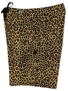 "Wild Weekend" (Brown) Cheetah Womens Board/Swim Shorts - 10.5" - Board Shorts World Outlet