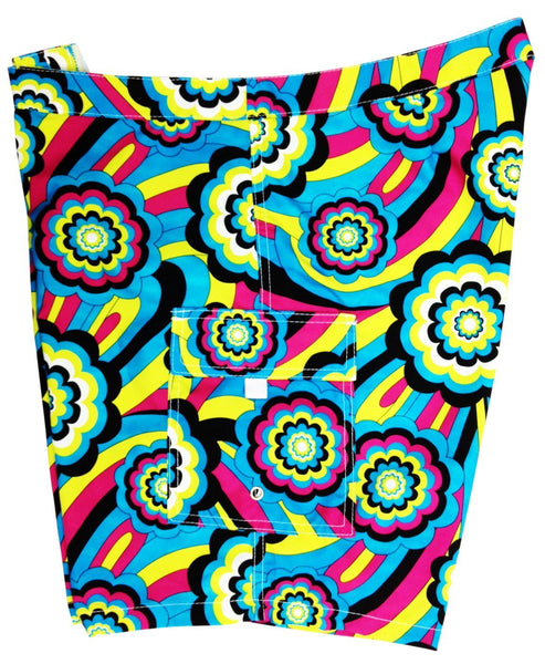 "Yellow Brick Road" (Turquoise) Womens Board/Swim Shorts - 11" - Board Shorts World Outlet